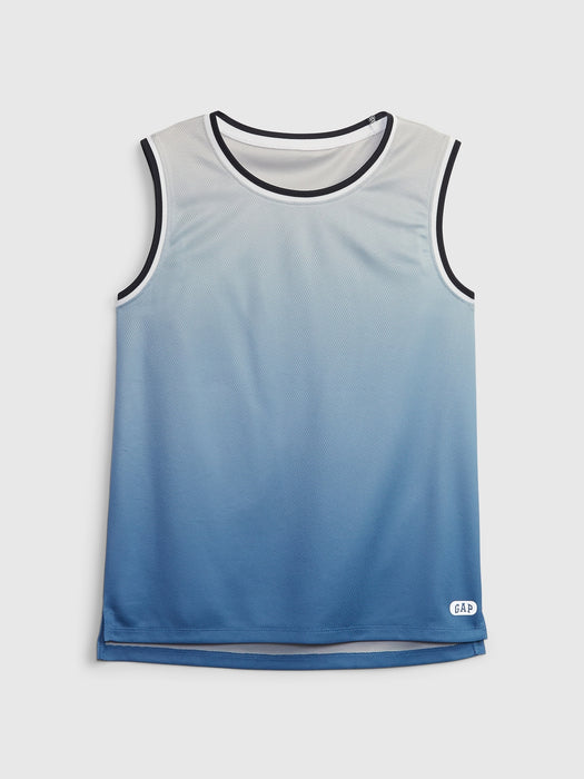 Kids Mesh Tank Top - blue dip dye