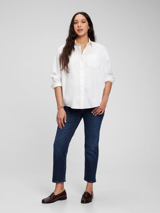 Maternity True Waistband Full Panel Cheeky Straight Jeans with Washwell