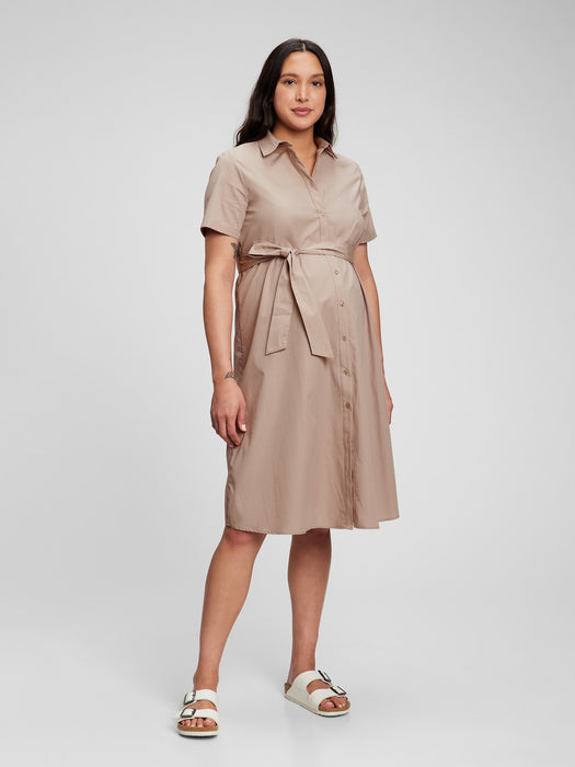 Maternity Tie-Front Shirtdress