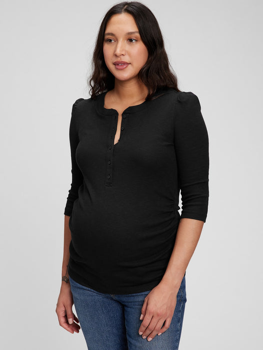 Maternity Rib Henley T-Shirt