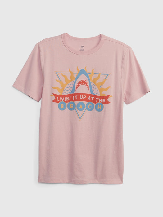 Kids 100% Organic Cotton Graphic T-Shirt - pink