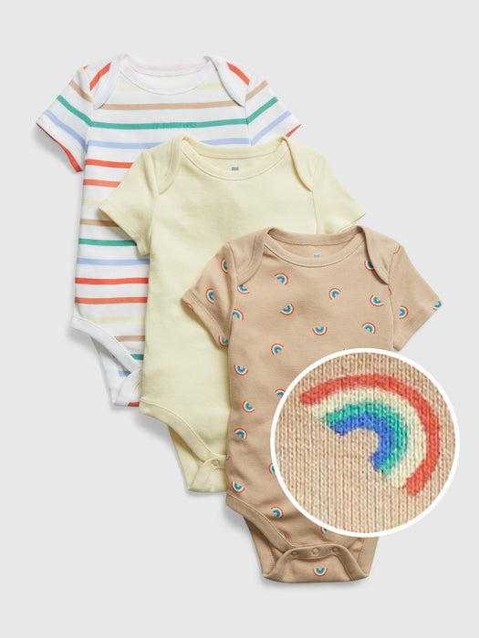 Baby Print Short Sleeve Bodysuit (3-Pack)