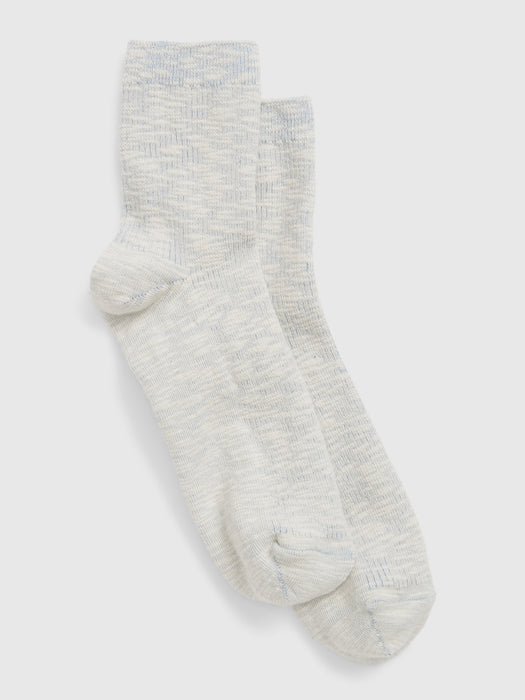 Slub Cotton Crew Socks - harbor