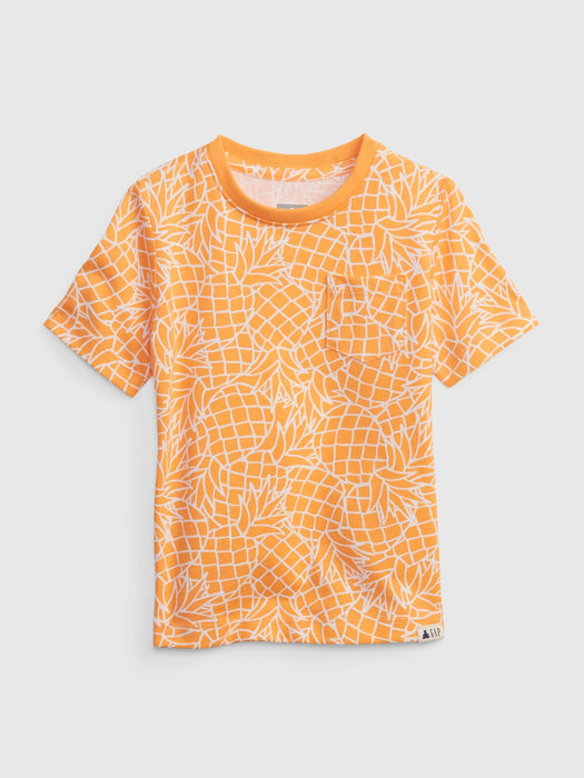 Toddler 100% Organic Cotton Mix & Match Pocket T-Shirt - pineapple yellow