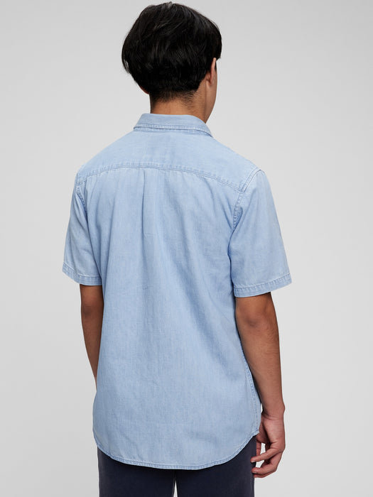 Teen Denim Button-Down Shirt with Washwell