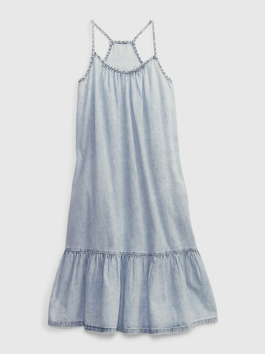 Kids Tiered Denim Dress with Washwell - medium wash