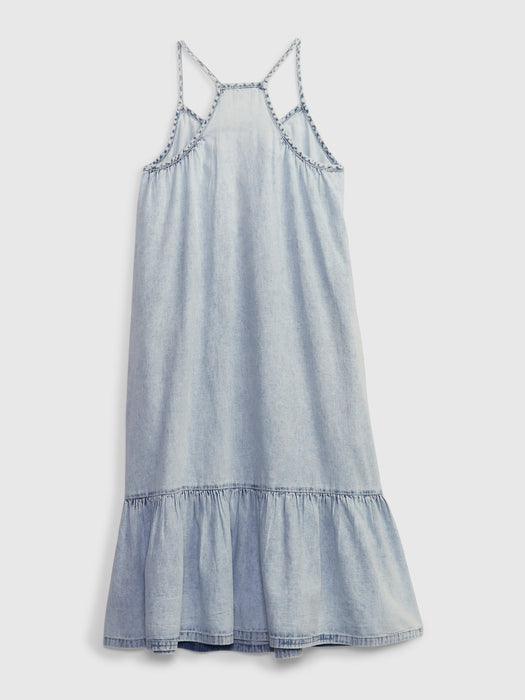 Kids Tiered Denim Dress with Washwell - medium wash