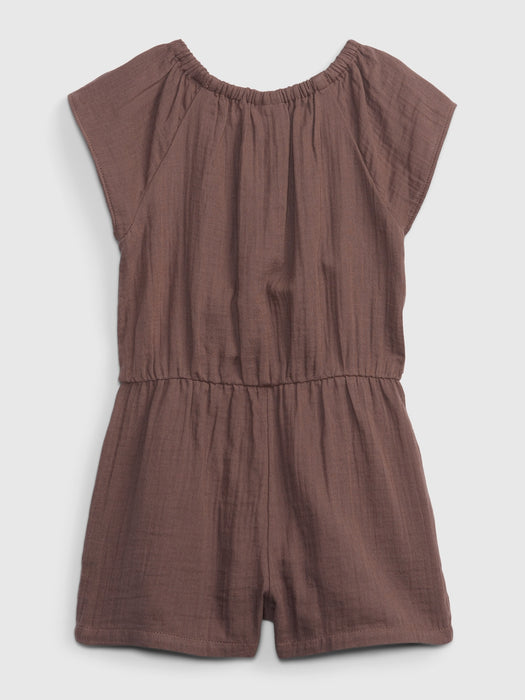 Toddler Crinkle Gauze Romper - peppercorn brown