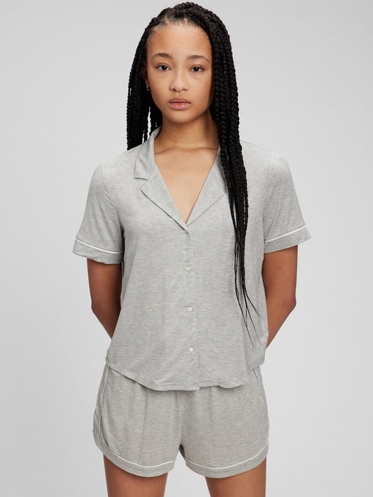 LENZING&#153 TENCEL&#153 Modal Pajama Shirt - light heather grey