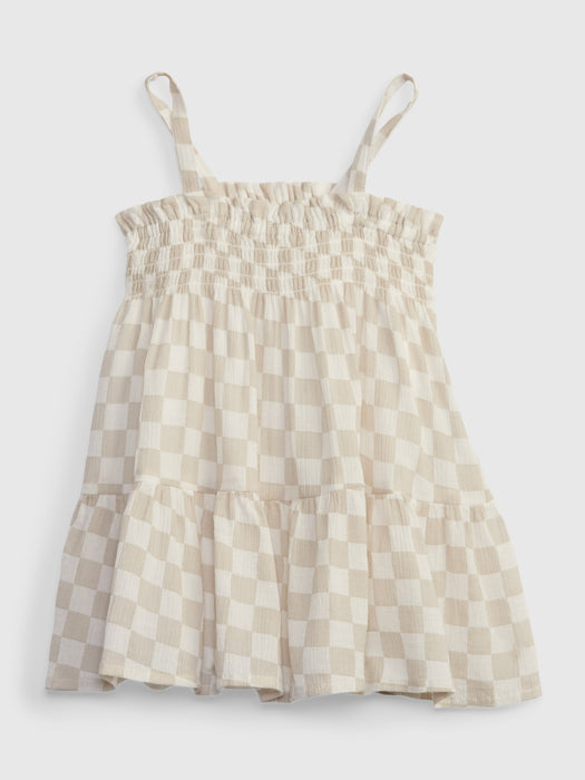 Baby Smocked Tank Dress - moonstone beige