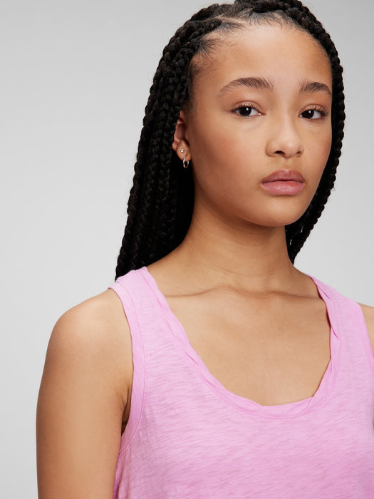 100% Organic Cotton Racerback Tank Top - sugar pink