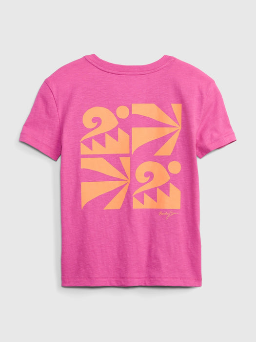 Gap &#215 Bailey Elder Kids 100% Organic Cotton Graphic T-Shirt - phoebe pink