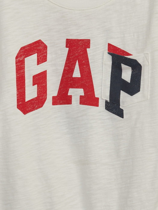 Kids 100% Organic Cotton Gap Logo Pocket T-Shirt - new off white