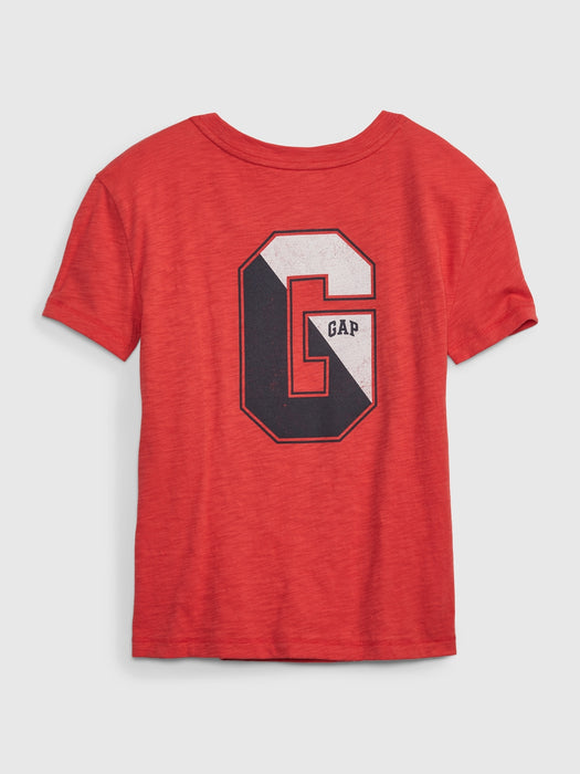 Kids 100% Organic Cotton Gap Logo Pocket T-Shirt - bird of paradise red