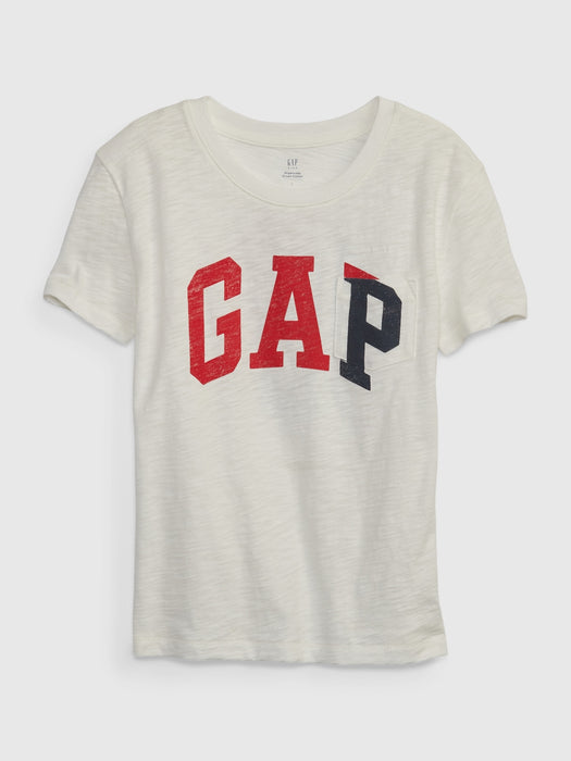 Kids 100% Organic Cotton Gap Logo Pocket T-Shirt - new off white