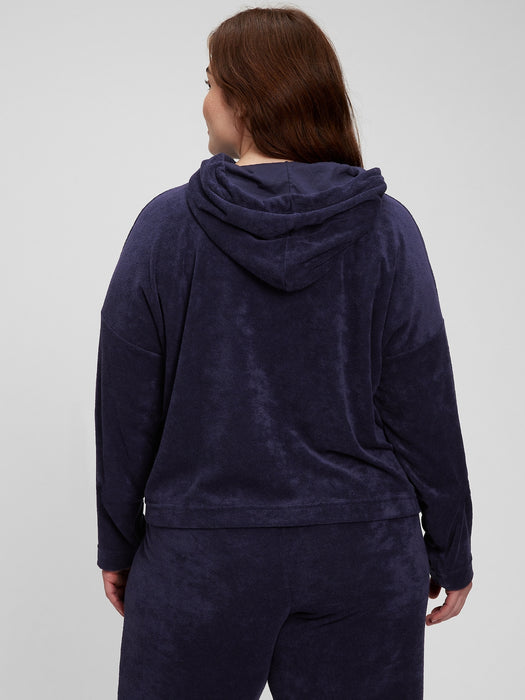 Towel Terry Hoodie - navy blue