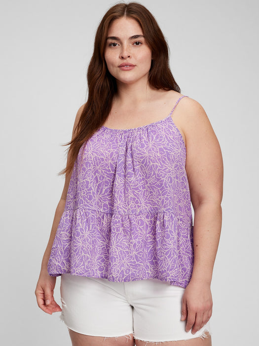 Peplum Cami - purple floral