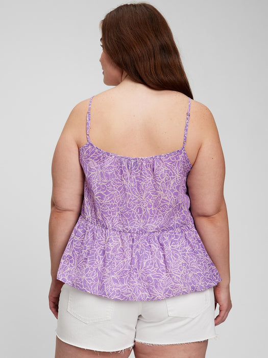 Peplum Cami - purple floral