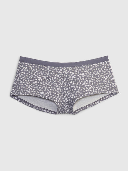 Stretch Cotton Shorty - storm grey floral