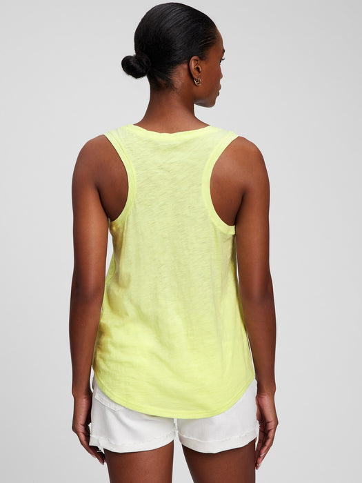 100% Organic Cotton Racerback Tank Top - citron yellow