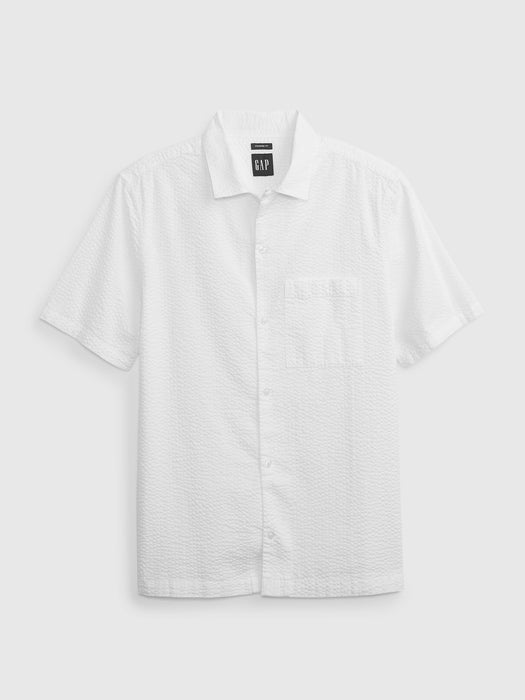 Seersucker Shirt - white