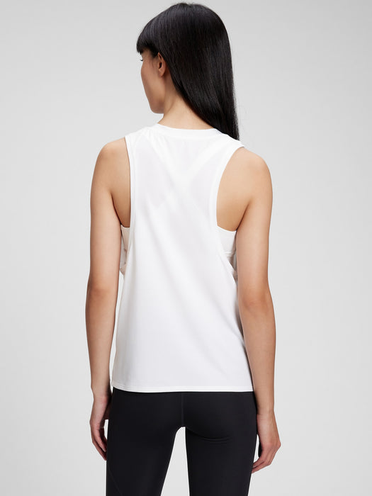 GapFit Breathe Racerback Muscle Tank Top - optic white