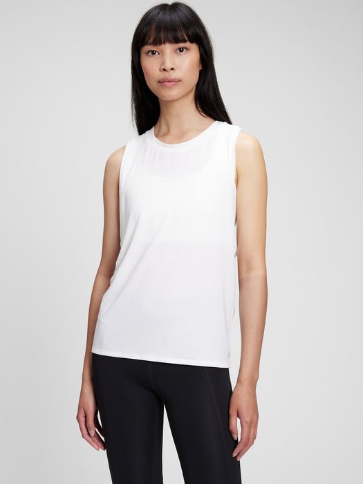 GapFit Breathe Racerback Muscle Tank Top - optic white