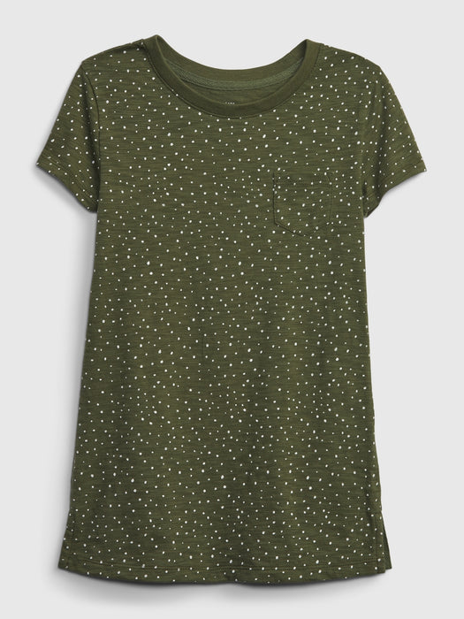 Toddler Pocket T-Shirt Dress - army jacket green