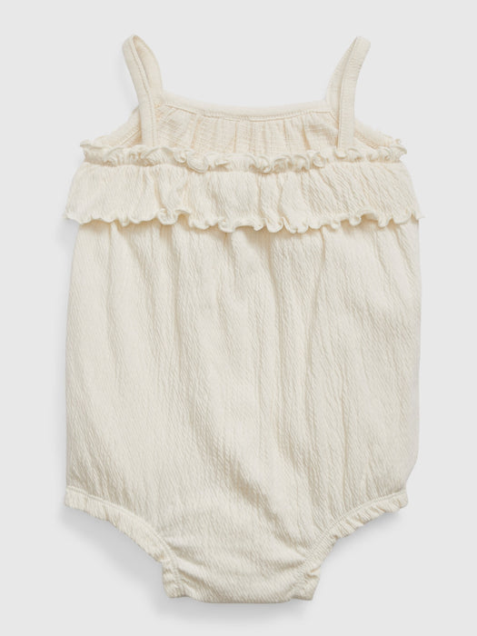 Baby Ruffle Bubble Shorty Set - ivory frost