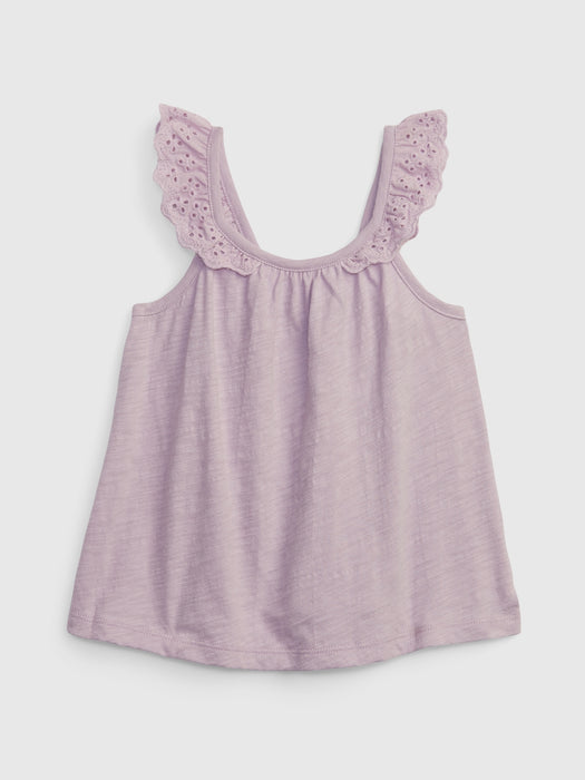 Toddler Eyelet Flutter Tank Top - lavender purple frost