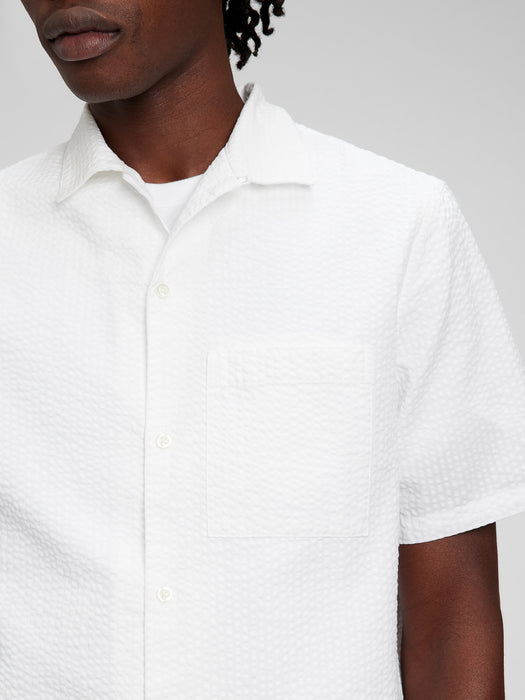 Seersucker Shirt - white