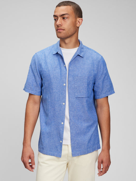 Vacay Shirt in Linen-Cotton - light blue