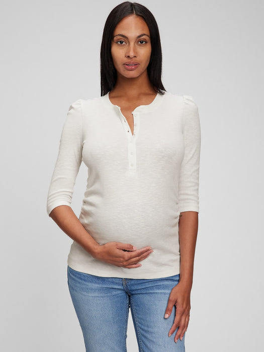 Maternity Rib Henley T-Shirt