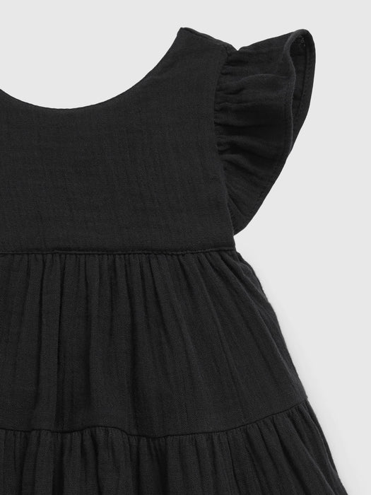 Baby Tiered Dress Set - black