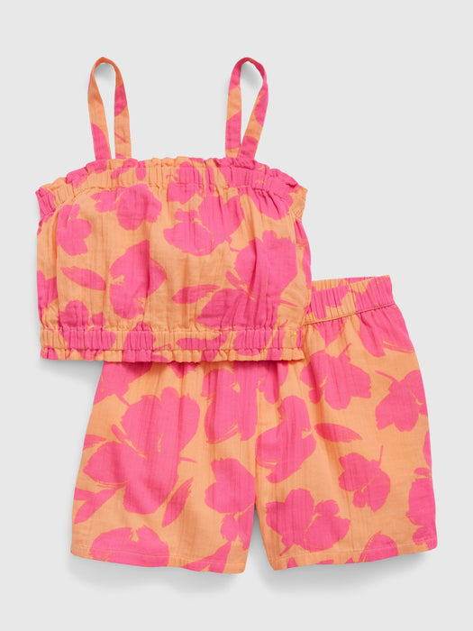 Teen Tank and Shorts Outfit Set - pink floral