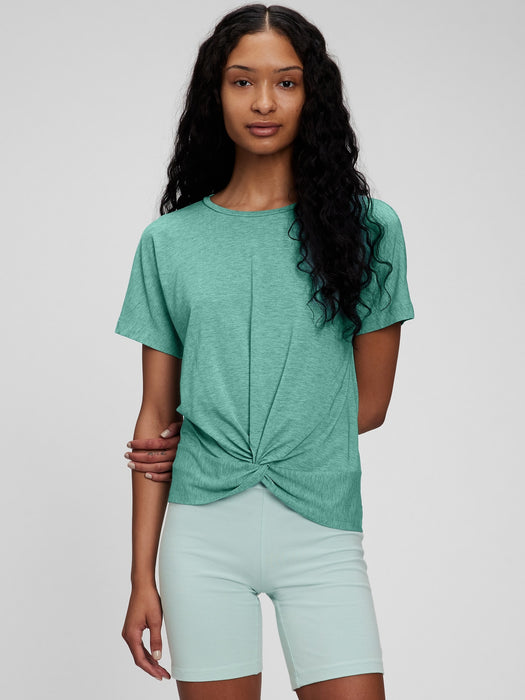 GapFit Twist-Front T-Shirt - jade stone green