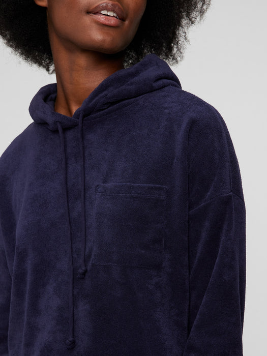 Towel Terry Hoodie - navy blue