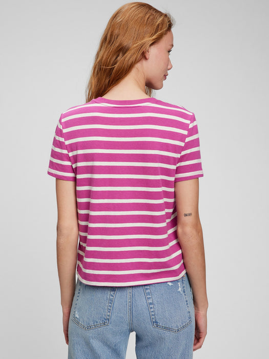 Shrunken T-Shirt - purple stripe