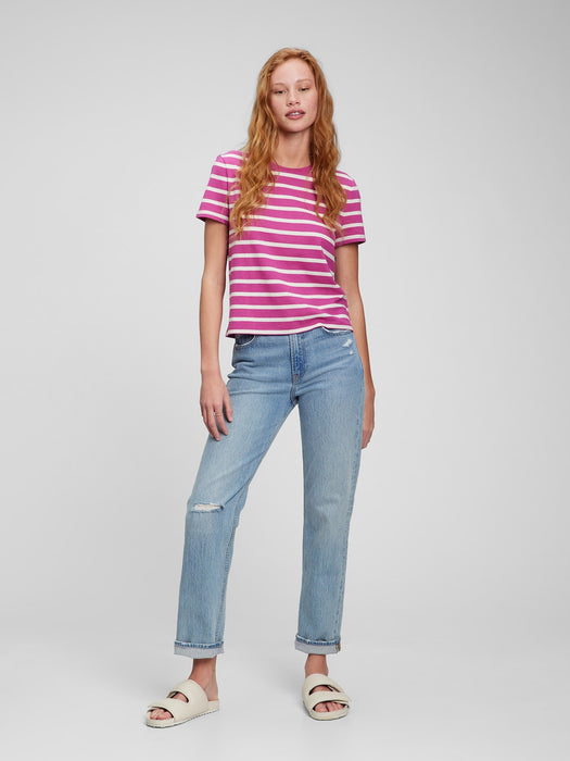 Shrunken T-Shirt - purple stripe