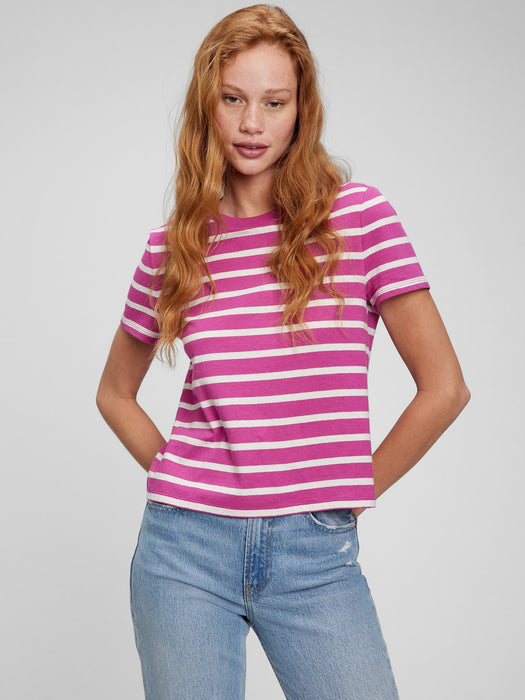 Shrunken T-Shirt - purple stripe