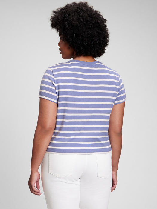 Shrunken T-Shirt - blue stripe