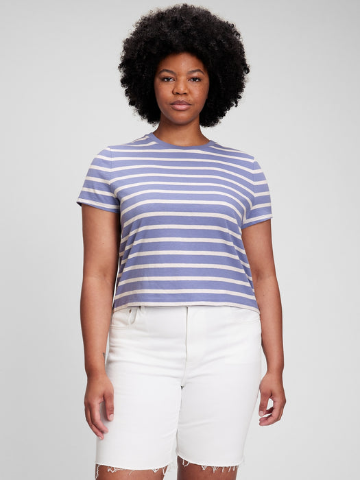 Shrunken T-Shirt - blue stripe