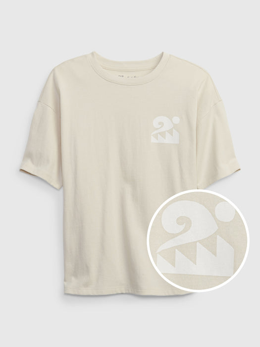 Gap &#215 Bailey Elder Kids 100% Organic Cotton Graphic T-Shirt - beige