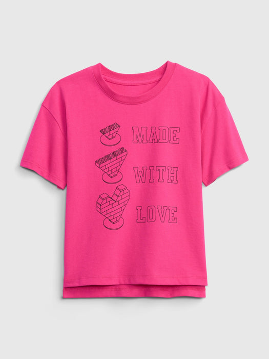 babyGap &#124 LEGO&#174 100% Organic Cotton Graphic T-Shirt - pink love graphic