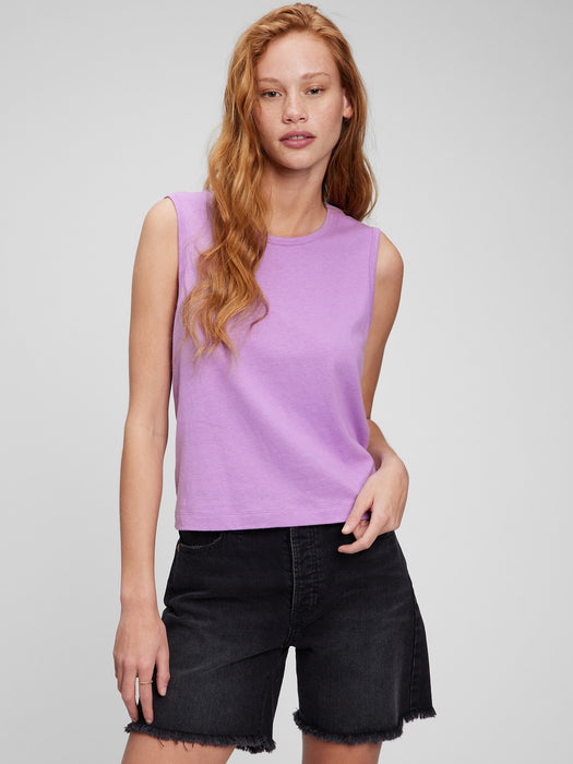 Shrunken Muscle Tank Top - pale orchid purple