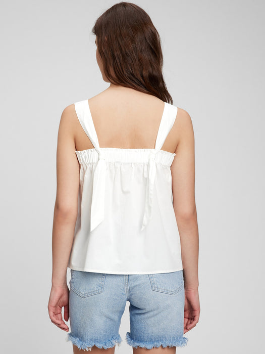 Tie-Back Babydoll Tank Top - new off white