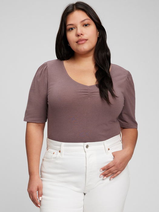 Sweetheart Half Sleeve T-Shirt - peppercorn brown