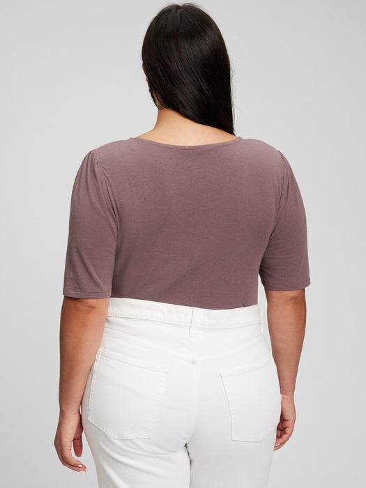 Sweetheart Half Sleeve T-Shirt - peppercorn brown