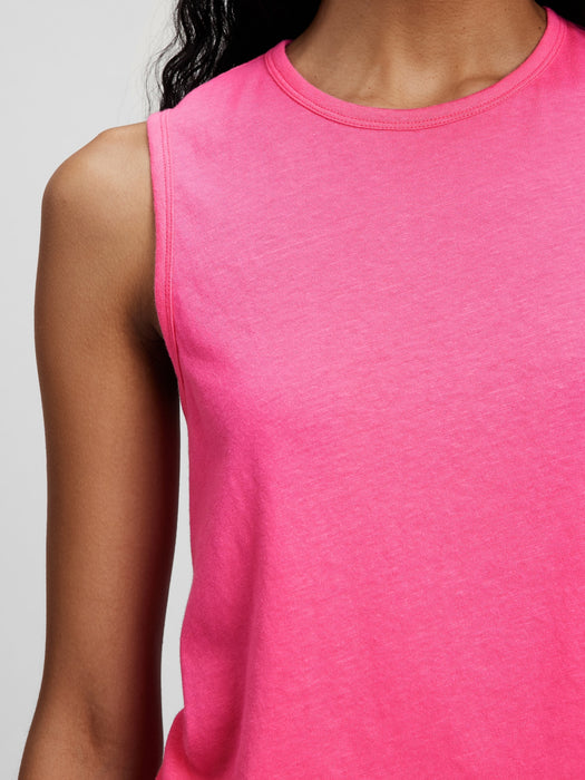 Shrunken Muscle Tank Top - phoebe pink