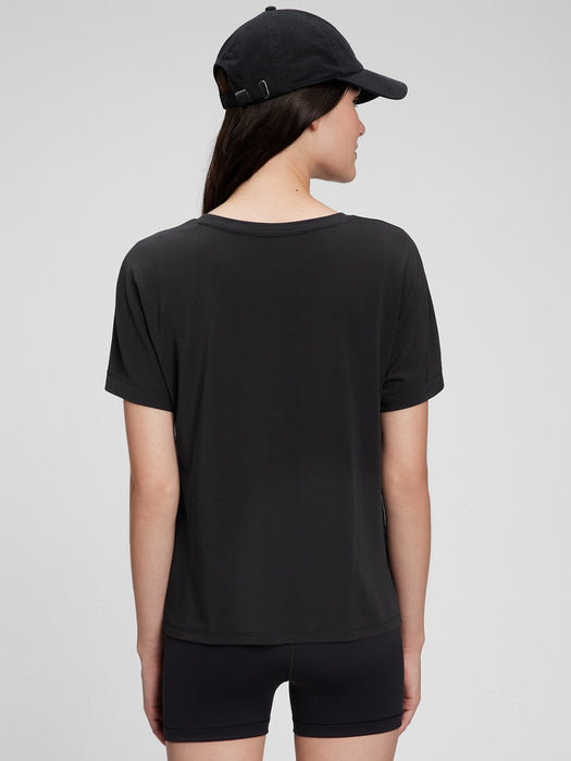 GapFit Twist-Front T-Shirt - black